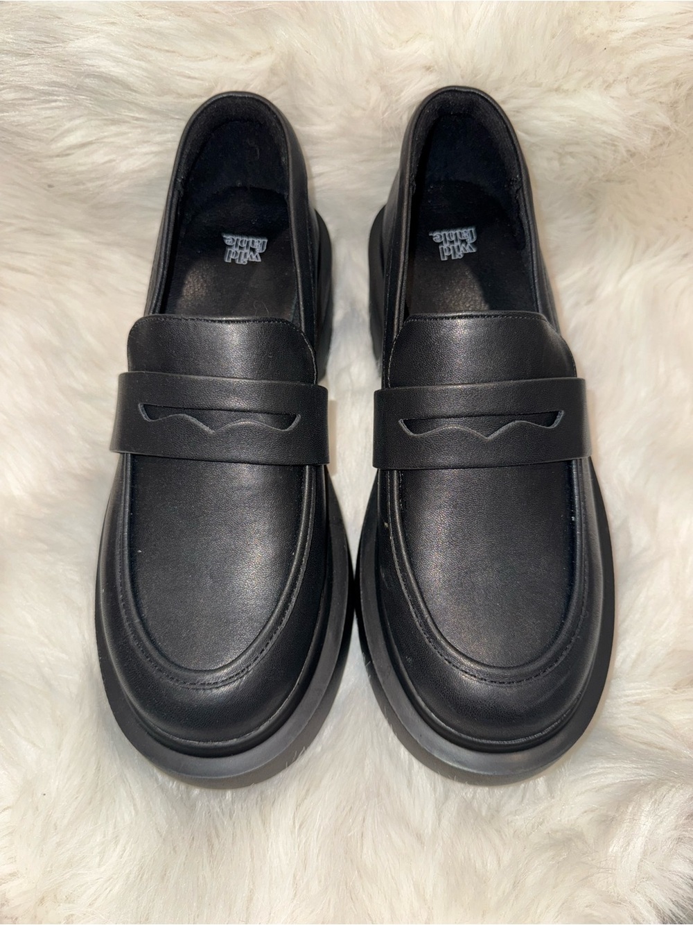 Black Faux Leather woMen's Loafers - wild fable